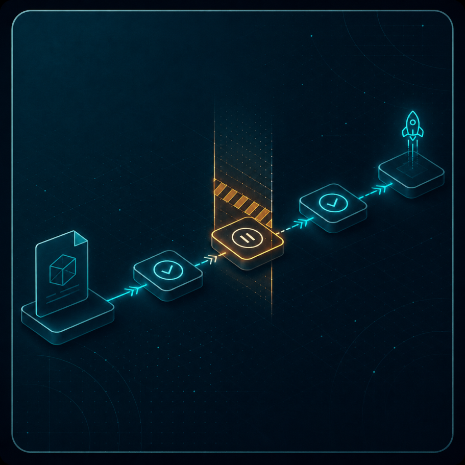 Symbolisches Bild für Freigabeprozesse, Änderungsstände und technische Rückmeldungen.